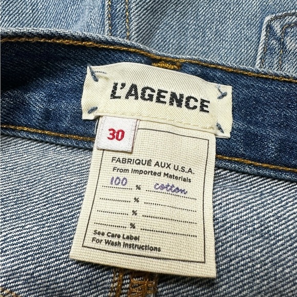 L’AGENCE Audrey Mid Rise Cut Off Jean Shorts - Picture 5 of 8